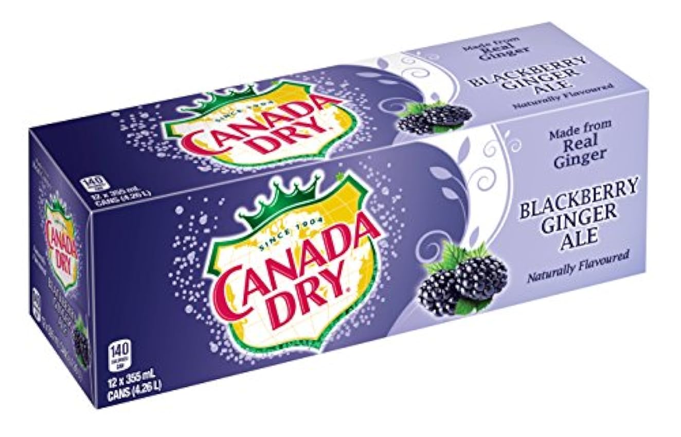 Canada Dry Blackberry Ginger Ale Fridge Pack Cans, 355 mL, 12 Pack 1I3EfaTH