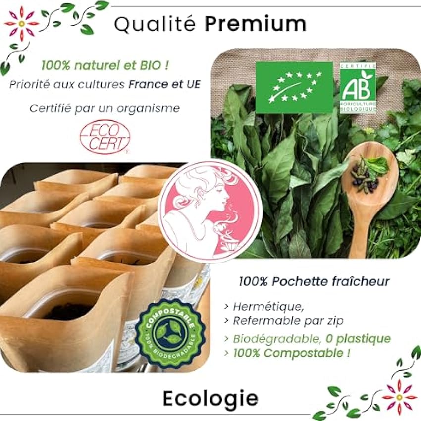 Ascenbio – Té negro – Paraíso tropical orgánico – 180 g a granel – preparado y envasado en Francia – embalaje biodegradable B1wvkvB5