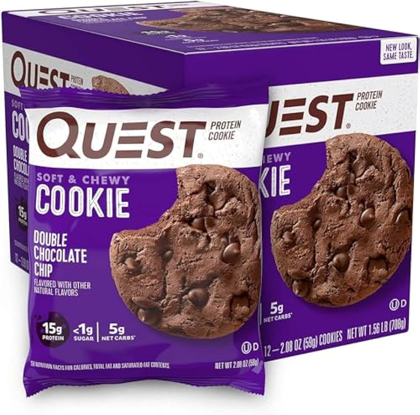 Quest Nutrition Quest Cookie, Double Chocolate Chip, 12/box 690 g Al20lmwa