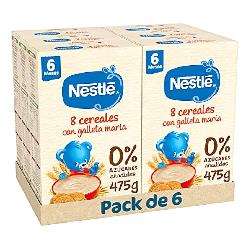 Nestle Papilla 8 Cereales con Galleta, 6 Paquetes de 47