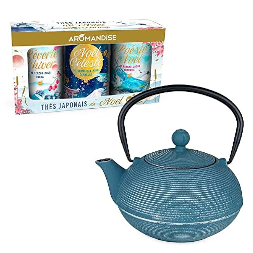 Tetera Asagao azul 900 ml + caja de té japonés 7z293kXQ