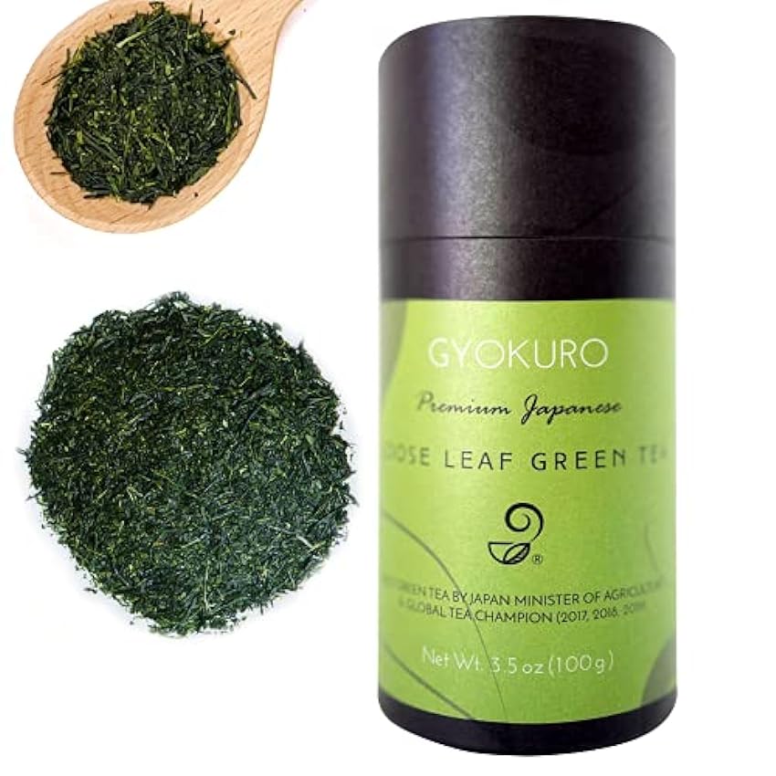 Gyokuro Green Tea – Japanese Green Tea Loose Leaf – High Caffeine Yabukita Loose Leaf Tea – Antioxidant and All-Natural Japanese Loose Leaf Green Tea – 3.5 Ounce 5dNPJCZv
