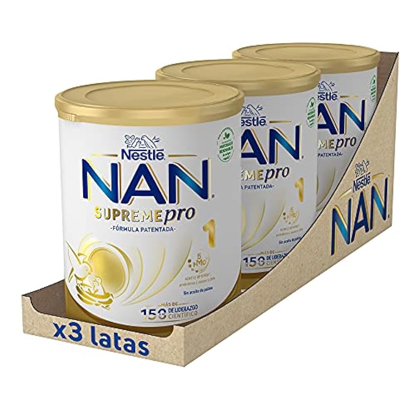 Nan Nestlé Supremepro 1 Leche de Inicio en Polvo para Bebés (desde el Primer Día), 3 x 800g 0TTIPejx