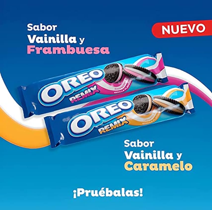 Oreo Remix Galletas de Cacao Rellenas de Crema Sabor Caramelo y Vainilla 157g - Pack de 16 1X3Vn31G