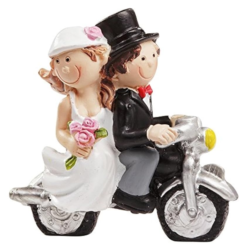 Motorbike cake Topper Bride and Groom Wedding Cake Topper Table Decoration 66FUfw59