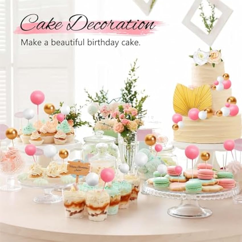 iZoeL Decoración para tartas de cumpleaños, baby shower, color rosa CcBiyazv