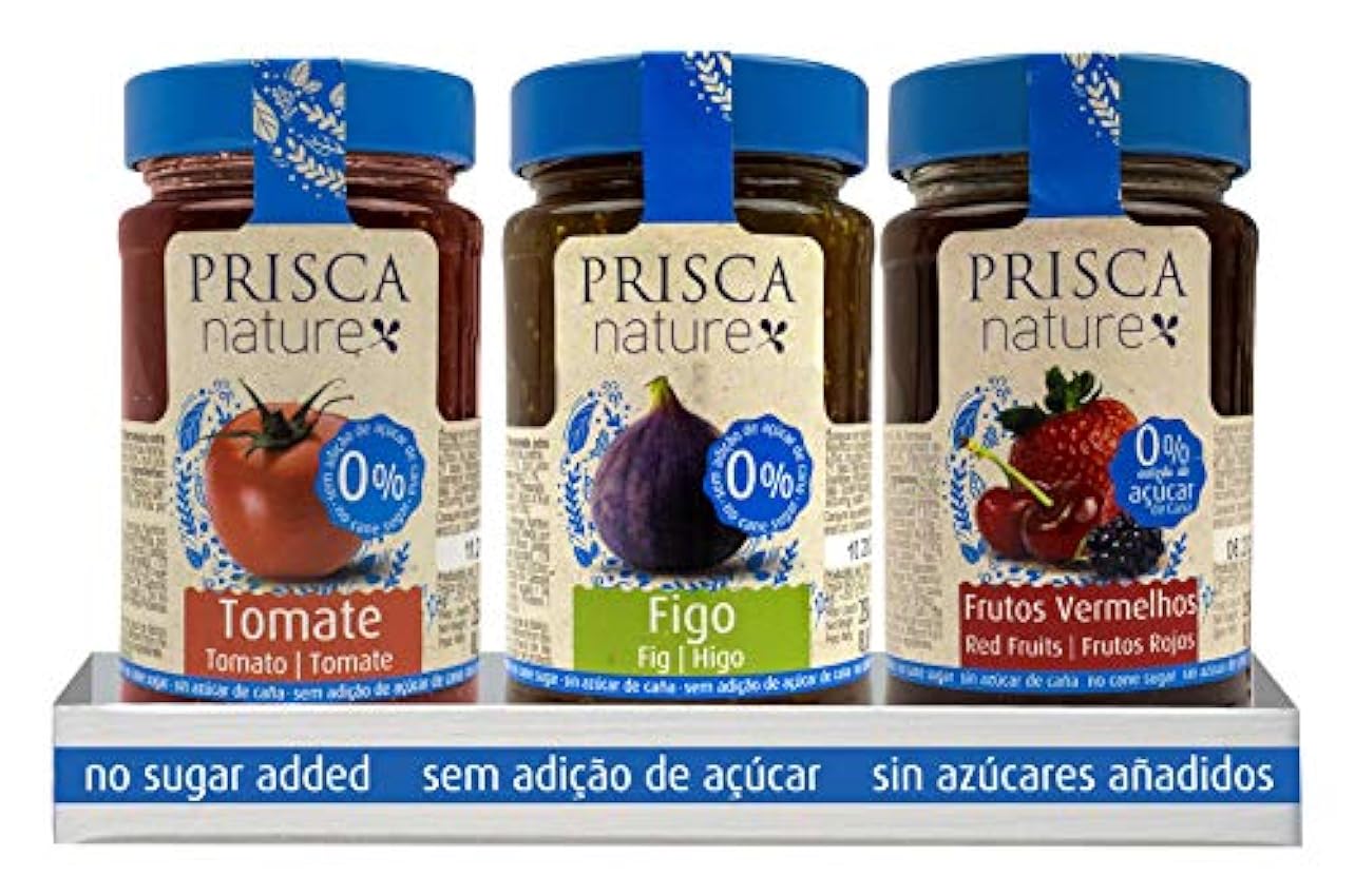 PRISCA Mermelada de Tomate, Higos, Frutos Rojos Sin Azúcar - Paquete com 3 Unidades 1BveVtWf