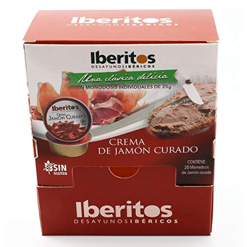 Iberitos - Crema De Jamon Curado - 24 Dispensadores De Monodosis 20 X 23 Gr fc5mLaTs