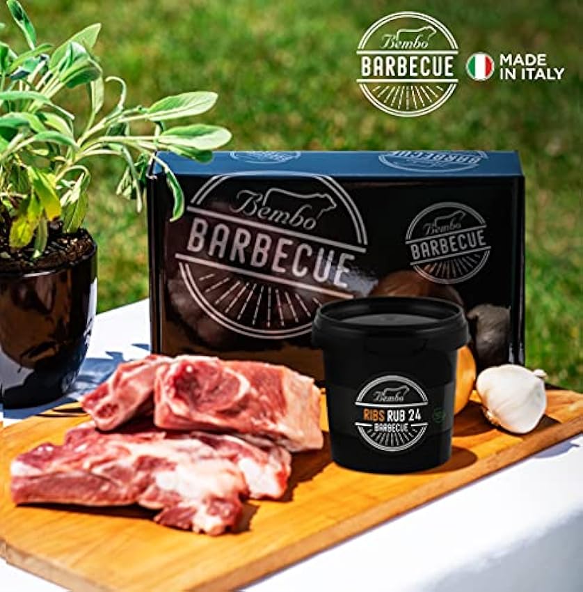 BEMBO BARBECUE - Ribs - BBQ Rub - Condimento Mezclas de Especias para Barbacoa - Bembo Spices & Rub - Made in Italy - 500g eGwFd0ei