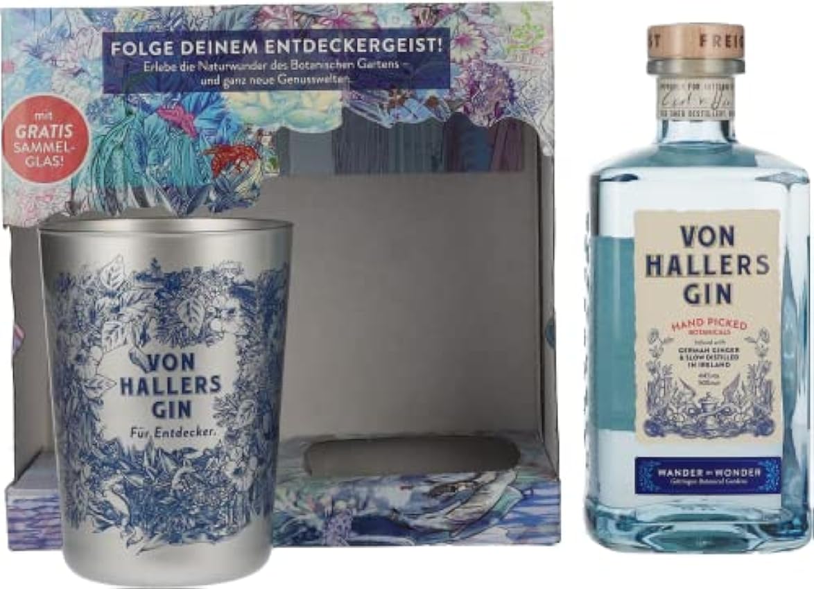 Von Hallers Gin 44% Vol. 0,5l in Giftbox with Becher 3H