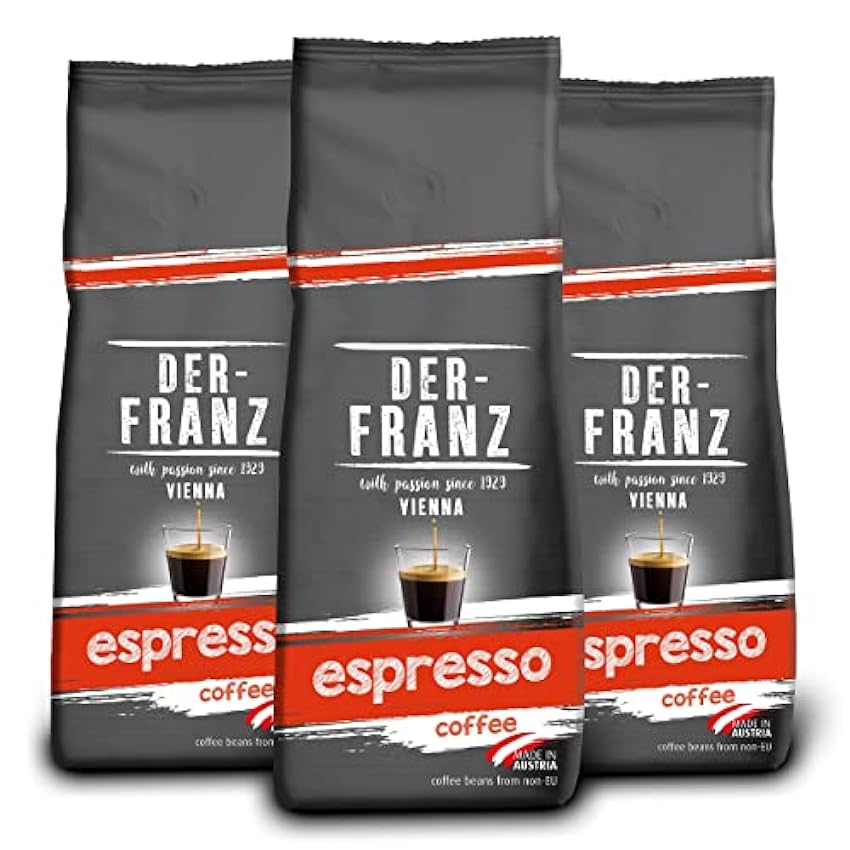 Der-Franz Espresso Café, granos enteros, 3 x 500 g 9dex