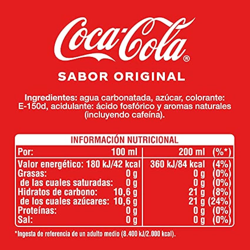 Coca-Cola Sabor Original - Refresco de cola - Pack 6 minilatas 200 ml DYCaEy4N