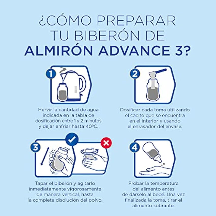 Almirón Advance 3, Leche de Crecimiento en Polvo para Bebé desde 12 Meses, Pack de 3x1.2kg EHgEOArF