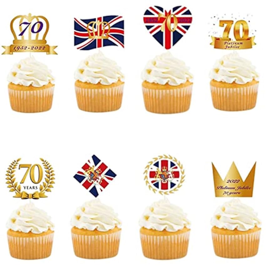 Kings Coronation Decorations Cake Toppers Cocktail Stic