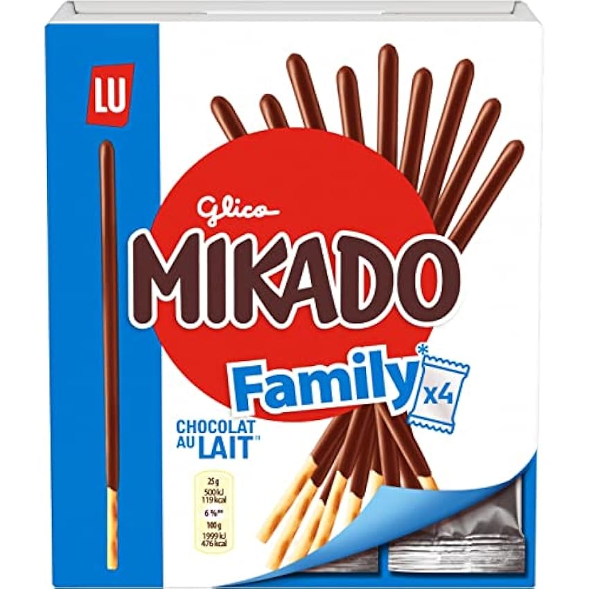 Mikado, Palitos de Galleta Crujientes de Chocolate con Leche, Pack Familiar de 300 gr 29MyZLxb