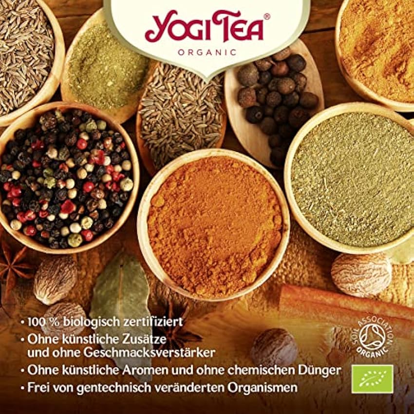 Yogi Tea Choco Chai - Infusión Ayurvédica - Mezcla de Cacao, Regaliz y Canela - Té a Granel - Envase de 8 unidades de 90 g (720 g) 10Z0iB6M